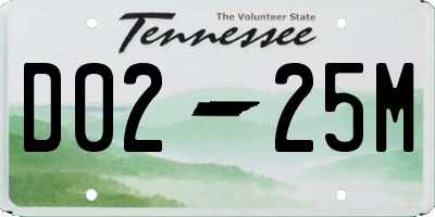 TN license plate D0225M