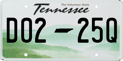 TN license plate D0225Q