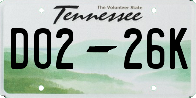 TN license plate D0226K