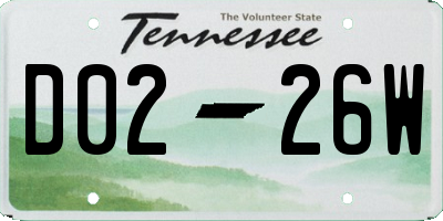 TN license plate D0226W