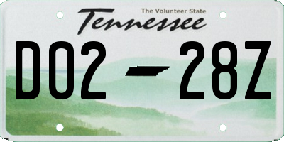 TN license plate D0228Z