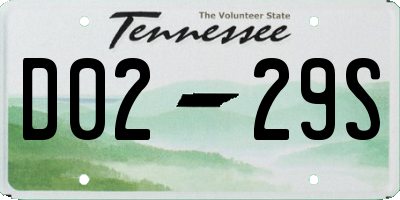 TN license plate D0229S