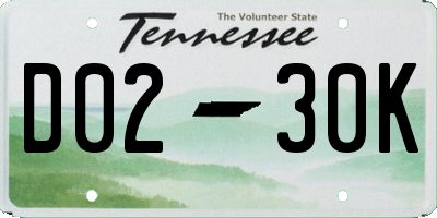 TN license plate D0230K