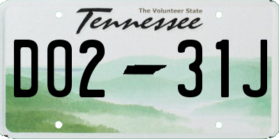 TN license plate D0231J