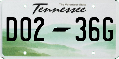 TN license plate D0236G