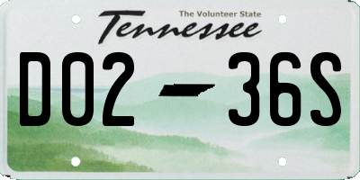 TN license plate D0236S
