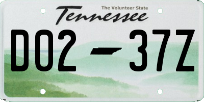 TN license plate D0237Z