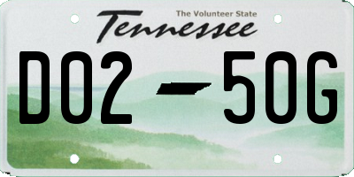 TN license plate D0250G