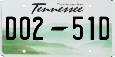 TN license plate D0251D