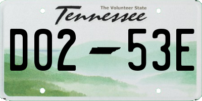TN license plate D0253E