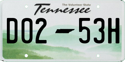 TN license plate D0253H