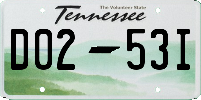 TN license plate D0253I