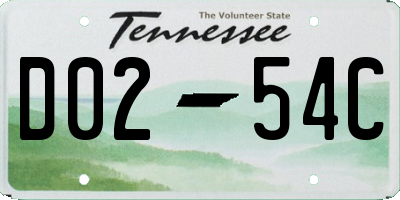 TN license plate D0254C