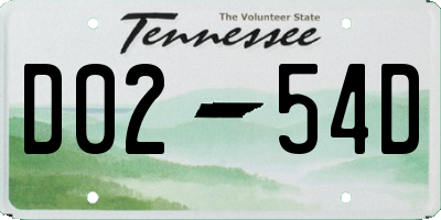TN license plate D0254D