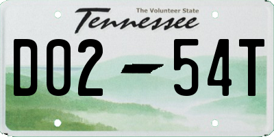 TN license plate D0254T
