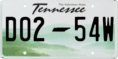 TN license plate D0254W