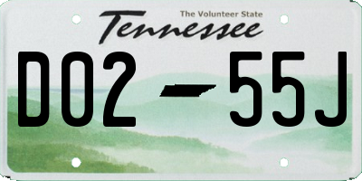 TN license plate D0255J