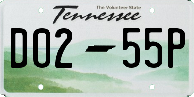 TN license plate D0255P