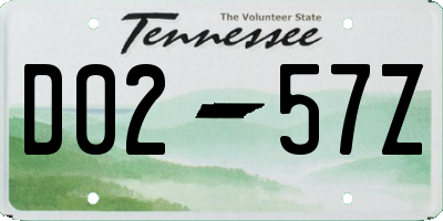 TN license plate D0257Z