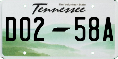 TN license plate D0258A