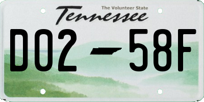 TN license plate D0258F