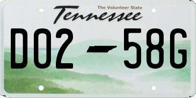 TN license plate D0258G