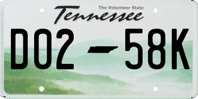 TN license plate D0258K