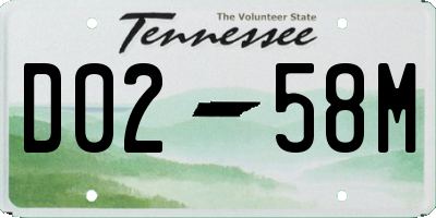 TN license plate D0258M