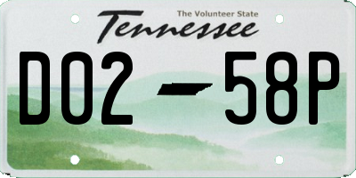 TN license plate D0258P