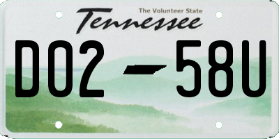 TN license plate D0258U