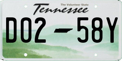 TN license plate D0258Y