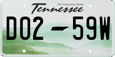 TN license plate D0259W