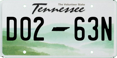 TN license plate D0263N
