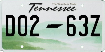 TN license plate D0263Z