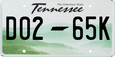 TN license plate D0265K