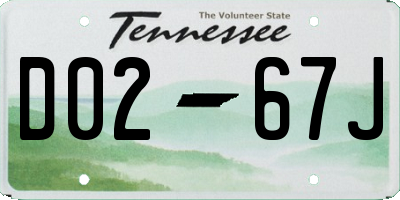 TN license plate D0267J