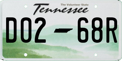 TN license plate D0268R