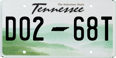 TN license plate D0268T