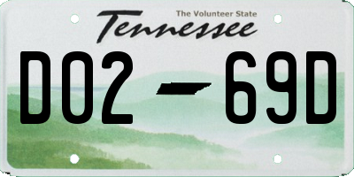 TN license plate D0269D