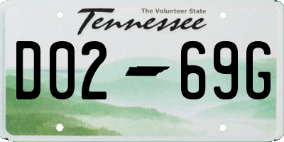 TN license plate D0269G