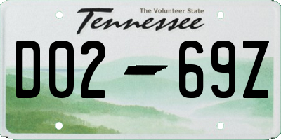 TN license plate D0269Z