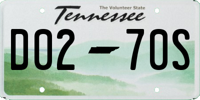 TN license plate D0270S