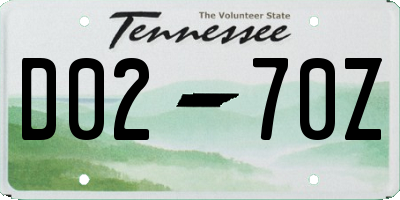 TN license plate D0270Z