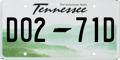 TN license plate D0271D