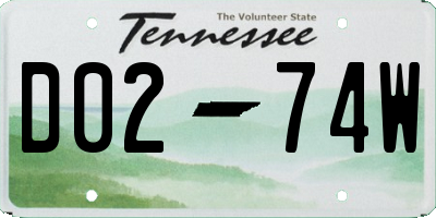 TN license plate D0274W