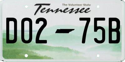TN license plate D0275B
