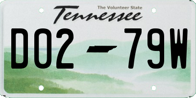 TN license plate D0279W