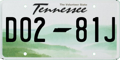 TN license plate D0281J