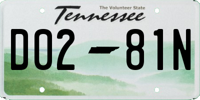 TN license plate D0281N