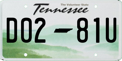 TN license plate D0281U
